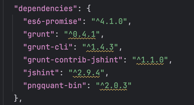 Package.json with dependencies